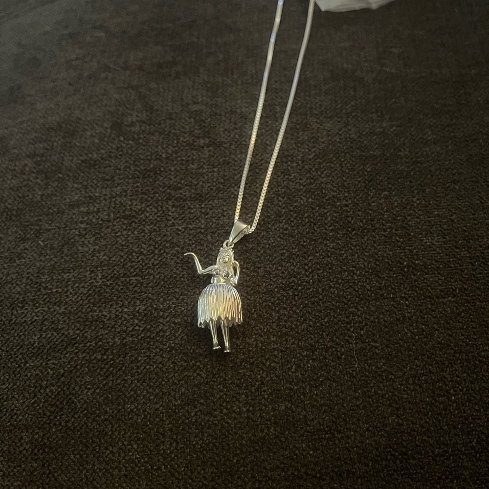 Sterling silver Hawaiian girl necklace